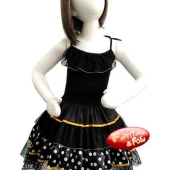 Comprar o produto de 2822 - Vestido bruxa poás infantil (4 a 10) em Fantasia Infantil Feminina em Tietê, SP por Solutudo