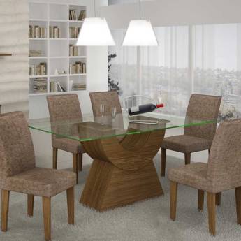 Comprar o produto de MESA RUFATO MALTA 1.80X90 WENG/VIDRO em Mesas de Jantar em Foz do Iguaçu, PR por Solutudo