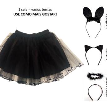 Comprar o produto de 2924 - Saia tutu tule preta infantil - tamanho único em Fantasia Infantil Feminina em Tietê, SP por Solutudo