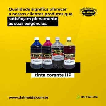 Comprar o produto de Tinta Corante HP em Tintas e Recargas pela empresa Toner e Cartuchos Dalmeida Distribuidora em Bauru, SP por Solutudo