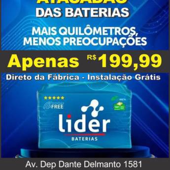 Comprar o produto de Bateria Líder nova com 12 Meses de Garantia em Baterias em Botucatu, SP por Solutudo Comprar o produto de Bateria Líder nova com 12 Meses de Garantia em Baterias em Botucatu, SP por Solutudo