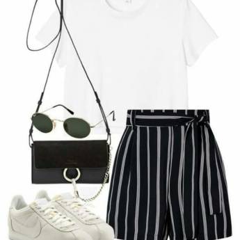 Comprar o produto de Shorts de Malha Listras Preto e Dourado (Disponível no Tamanho: 46)  Shorts de Viscose Vermelho e Branco (Disponível no Tamanho: 48). em Roupas e Acessórios em Bauru, SP por Solutudo