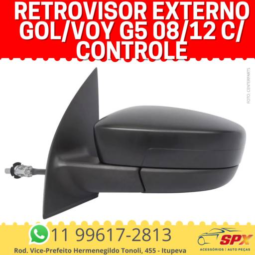 Retrovisor Externo Gol/Voy G5 08/12 c/ controle em Itupeva, SP por Spx Acessórios e Autopeças