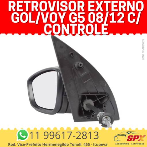 Retrovisor Externo Gol/Voy G5 08/12 c/ controle em Itupeva, SP por Spx Acessórios e Autopeças