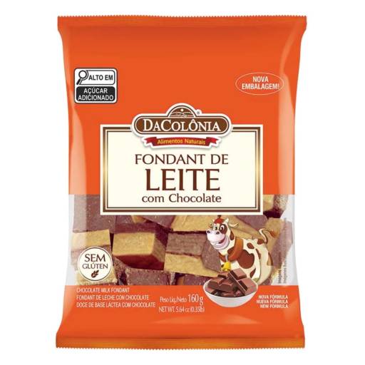 Fondant sabor Leite com Chocolate 160g - DaColônia 