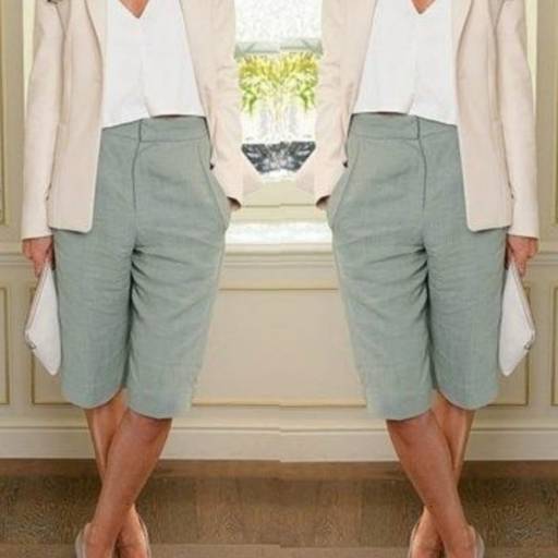 Bermuda de Linho Bordada c/Detalhes e Zíper ( Semelhante a Essa Disponível na Cor Off-White e Tamanho: 46). em Bauru, SP por Blessing Store 