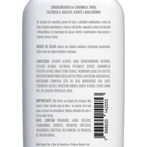 Condicionador de Camomila e Calêndula 240 ml - MULTI VEGETAL por Cuidados da Mata - Cosméticos Naturais e Veganos
