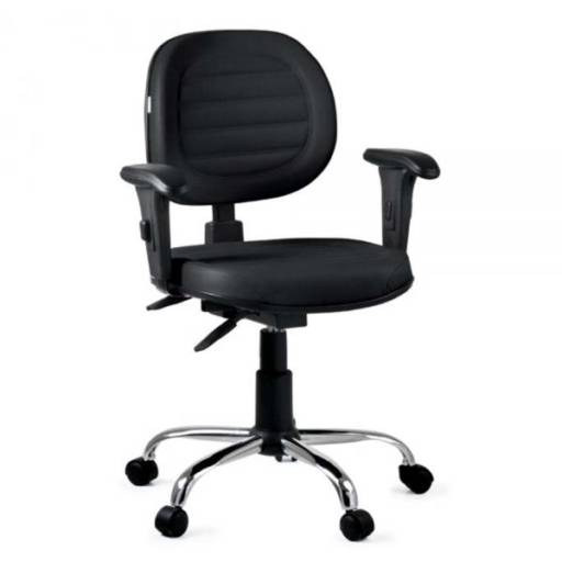 Cadeira Secretária Executiva Backsystem cromada c/ apoio de braços