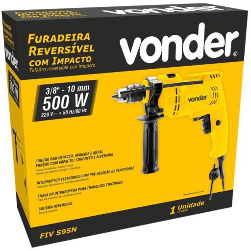 Furadeira Reversível com Impacto Vonder 500W – Potência e Versatilidade para Todos os Tipos de Trabalho