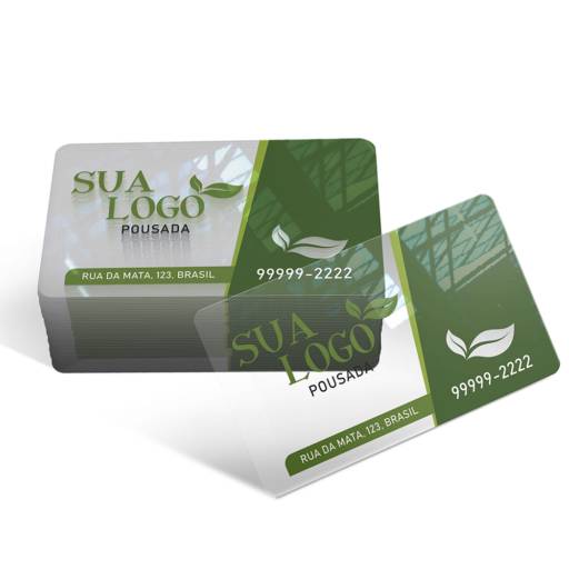 CARTÕES DE VISITA PVC 0,30MM TRANSPARENTE C/ TINTA BRANCA em São José do Rio Preto, SP por Public Gráfica e Brindes
