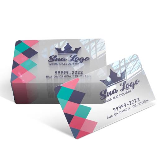 CARTÕES DE VISITA PVC 0,30MM TRANSPARENTE C/ TINTA BRANCA em São José do Rio Preto, SP por Public Gráfica e Brindes