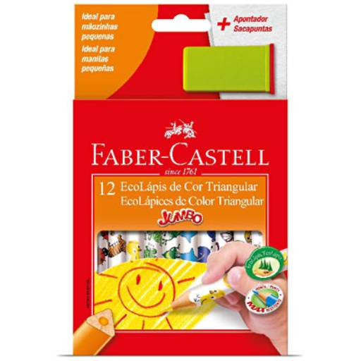 Lápis de Cor Faber Castell jumbo 12 cores  por Papelaria Primavera