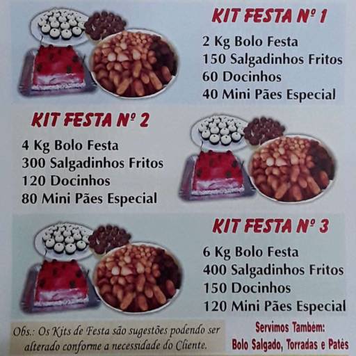 Comprar o produto de Kits festa em Bolos e Doces pela empresa Panificadora Frutos do Trigo em Birigui, SP por Solutudo