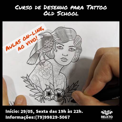 Comprar o produto de Curso Desenho Tatto Old School em Cursos pela empresa Relicto Academia de Arte e Design em Aracaju, SE por Solutudo