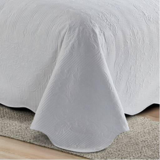 Colcha Damask Queen Branco