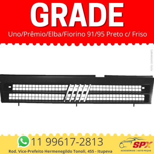 GRADE - UNO - PREMIO - ELBA - FIORINO 91/95 PRETO C/ FRISO em Itupeva, SP por Spx Acessórios e Autopeças