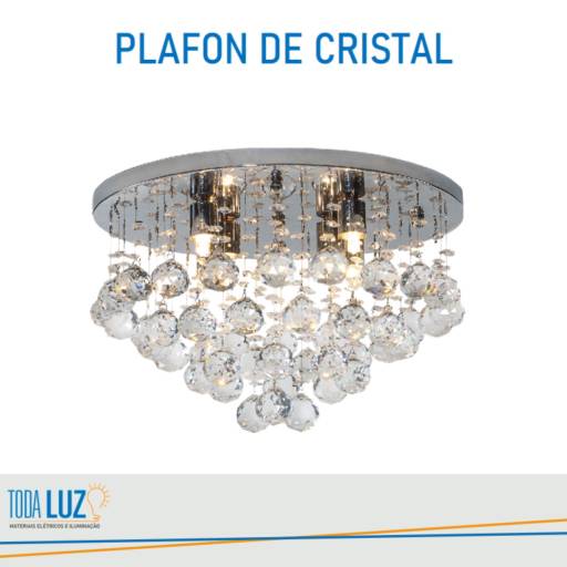 Plafon de Cristal por Toda Luz Materiais Elétricos e Iluminação