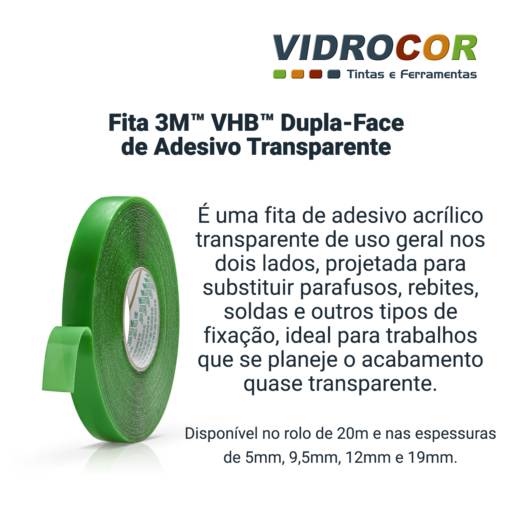 Comprar o produto de 3M Fita Dupla Face em Tintas pela empresa Vidrocor Tintas - Barra Bonita em Barra Bonita, SP por Solutudo