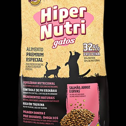 Ração Hiper Nutri Gatos 3kg  por Perdigueiro Clínica Veterinária e Petshop