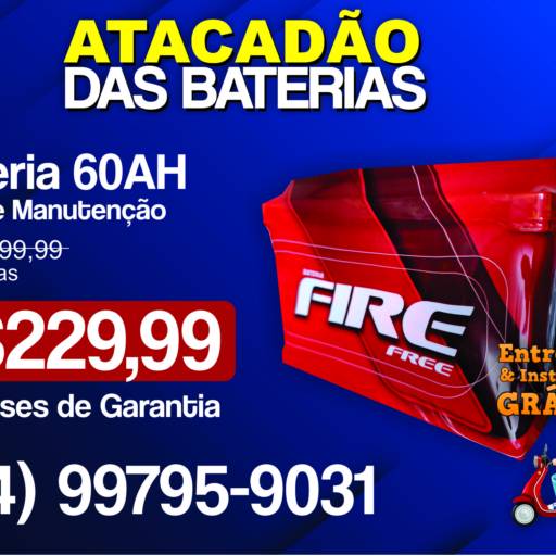 Bateria Fire 60AH Livre de Manutenção 15 Meses de Garantia