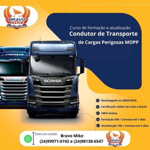 CURSO DE FORMAÇÃO E ATUALIZAÇÃO CONDUTOR DE TRANSPOSRTE DE CARGAS PERIGOSAS - MOPP