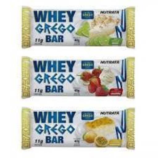 Barra Whey Grego Bar - Sabores: Mousse Maracujá / Torta de Limão / Morango com Chantilly por Center Fit Suplementos 