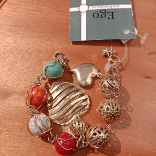 Comprar o produto de Pulseira bolar dour. e cores pedra - Rp em Roupas e Acessórios pela empresa Loja Ego 3 p - Roupas e Acessórios Femininos em Botucatu, SP por Solutudo