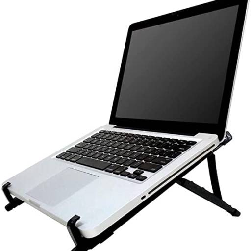 Suporte para notebook plástico, regulável preto - WSG Brasil 