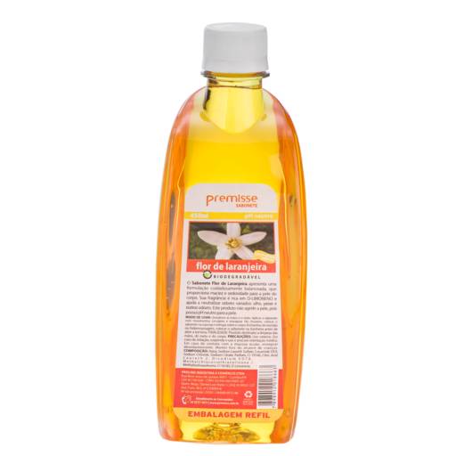 Sabonete Líquido Refil Flor de Laranjeira Premisse Embalagem de 450ml.