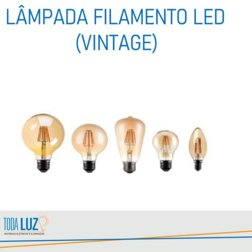 Lâmpada Filamento de LED (Vintage) por Toda Luz Materiais Elétricos e Iluminação