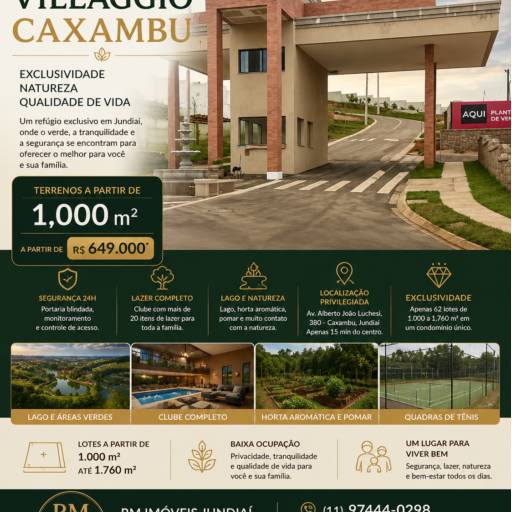 Terrenos no Villaggio Caxambu em Jundiaí