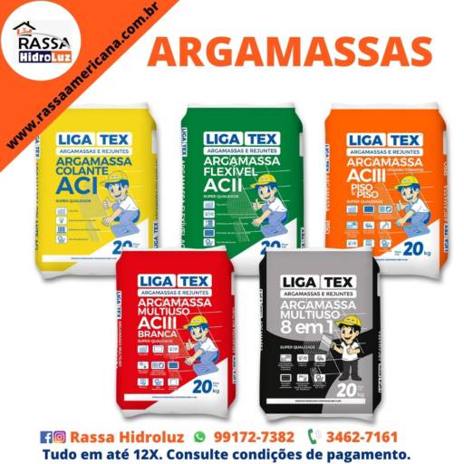 Comprar o produto de ARGAMASSA em Argamassa - Rejunte pela empresa Rassa Hidroluz - Materiais Elétricos, Hidráulicos e para Construção em Americana, SP por Solutudo