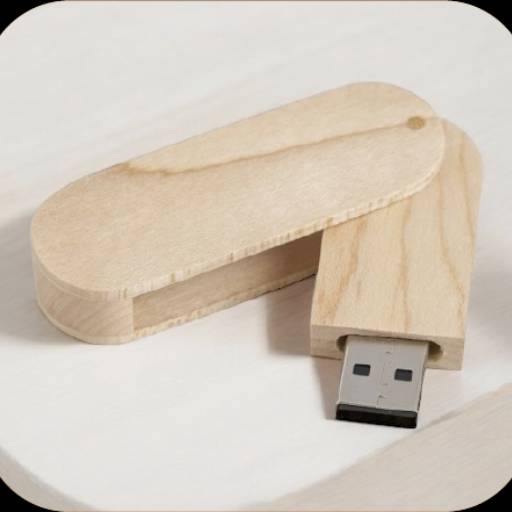 Pen Drive De Madeira Giratório 4gb/8gb