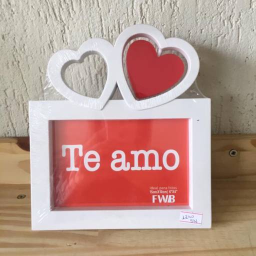 Porta Retrato Te amo 2 corações por Casa Renove Decoracoes