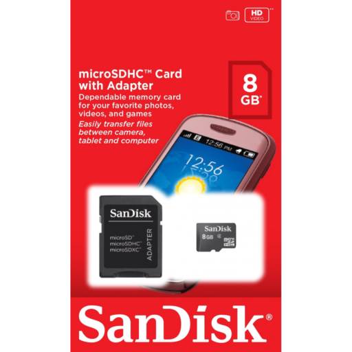 Cartão Sandisk microSDHC 8GB por Fael Cases e Multi Assistência Loja II