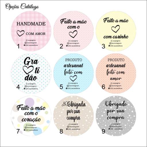 Adesivo para Embalagem - Combo 500 unidades (4 cm) em Botucatu, SP por Baby Grudy Encadernação e Cartonagem | Papelaria Artesanal