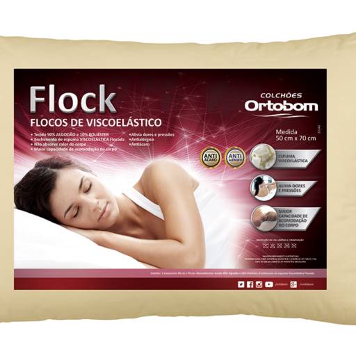 Travesseiro Flock Ortobom por Colchões Ortobom - JK Vila Portes