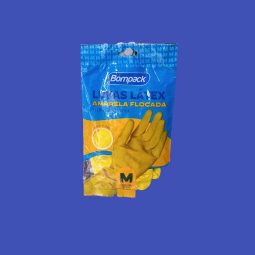 LUVAS LÁTEX  BOMPAK AMARELA M.jpg em Jundiaí, SP por Sempre Limp - Produtos de limpeza, Higiene e Descartáveis