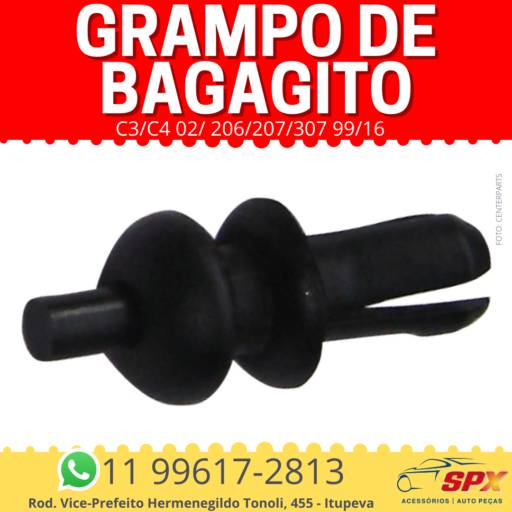Grampo de Bagagito C3/C4 02/ 206/207/307 99/16 em Itupeva, SP por Spx Acessórios e Autopeças
