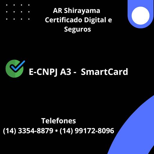 E-CNPJ A3 - 3 Anos em SmartCard por Certificado Digital e Seguros