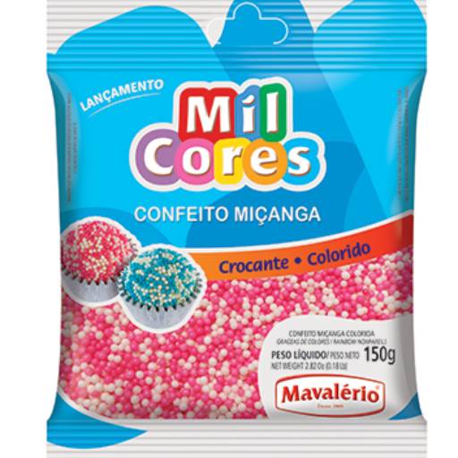 CONFEITO MIÇANGA BRANCA E ROSA Nº 0 MIL CORES