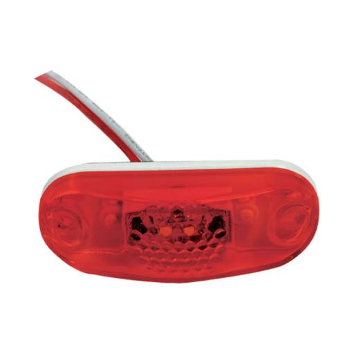 LANTERNA 2 LEDS PLACA P/ONIBUS VERMELHA ACRILICO