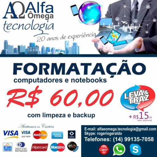 Comprar o produto de Formatação de PC ou Notebook em A Classificar pela empresa Alfa & Ômega Tecnologia em Bauru, SP por Solutudo