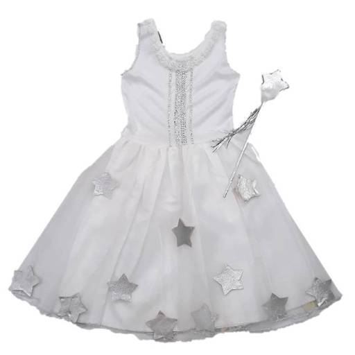 2677 - Fada branca estrelas (tamanhos 4 e 6) em Tietê, SP por Fantasia & Folia