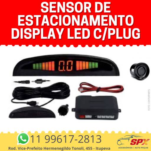 Sensor de Estacionamento Display LED c/Plug em Itupeva, SP por Spx Acessórios e Autopeças