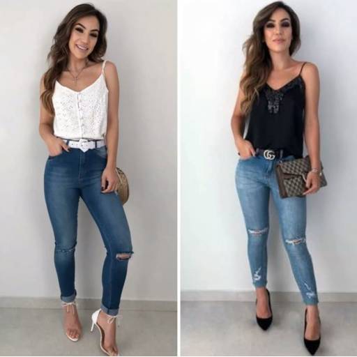 Calça Jeans Skinny c/ Destroyed no Joelho (Semelhante a essa Disponível no Tamanho: 46) em Bauru, SP por Blessing Store 