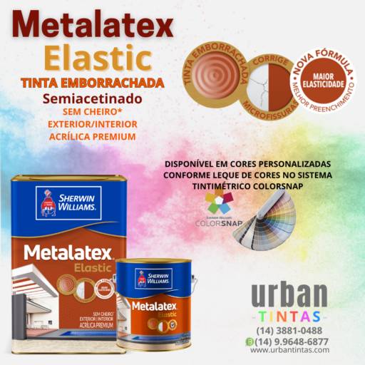 Comprar a oferta de Tinta Metalatex Elastic TINTA EMBORRACHADA em Tintas e Impermeabilizantes pela empresa Urban - Tintas em Botucatu, SP por Solutudo