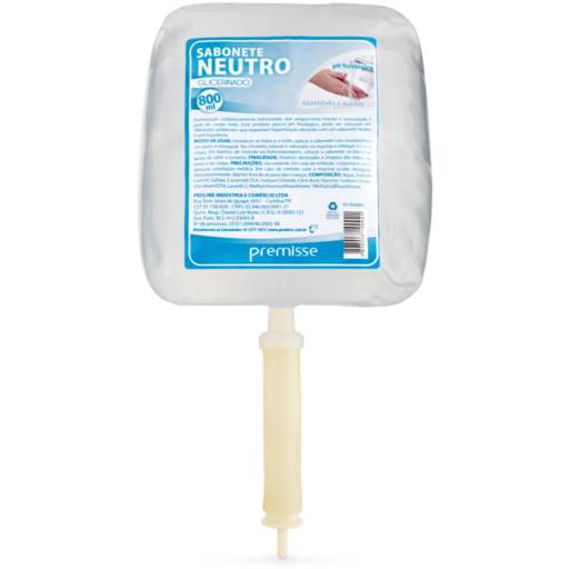 Sabonete Líquido Refil Com Bico Dosador Neutro Glicerinado Premisse Embalagem de 800ml.