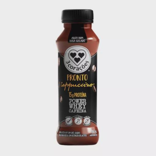 Bebida Láctea Power Whey sabor Cappuccino 260ml - 3 Corações 