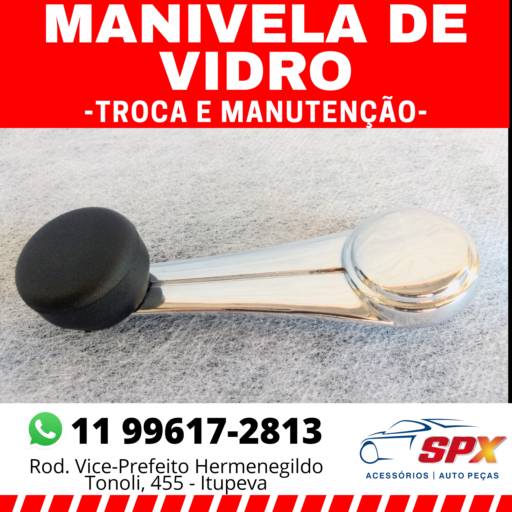 MANIVELA DE VIDRO CROMADA  em Itupeva, SP por Spx Acessórios e Autopeças
